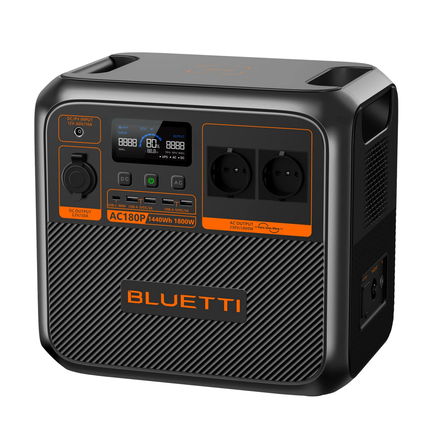 BLUETTI AC180P Estación de Energía Portátil 1800W 1440Wh | Respaldo Eléctrico para Casa y Outdoor