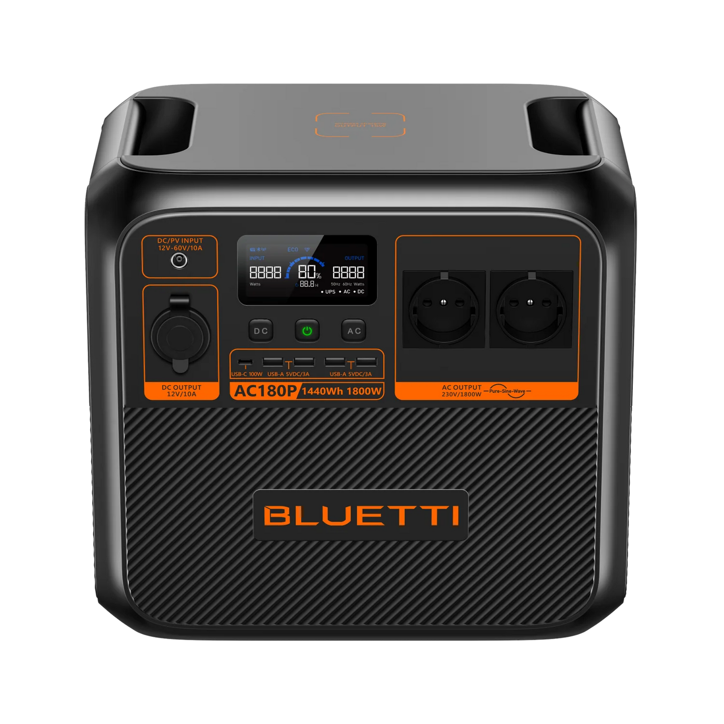 BLUETTI AC180P Estación de Energía Portátil 1800W 1440Wh | Respaldo Eléctrico para Casa y Outdoor