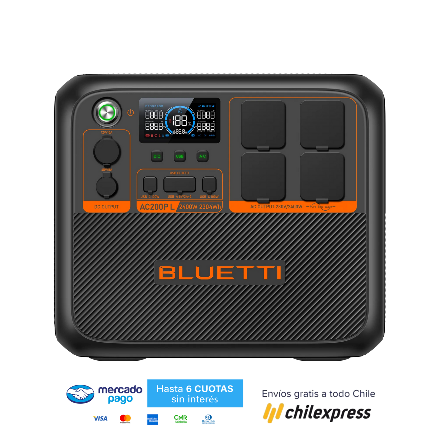 BLUETTI AC200P L Estación de energía expandible | 2.400W 2.304Wh