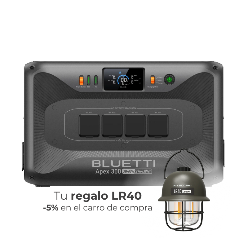 BLUETTI Apex 300 Estación de Energía Portátil para el Hogar 3840W 2764Wh | Voltaje Dual 120/240V, Cortes de Luz y Backup Solar
