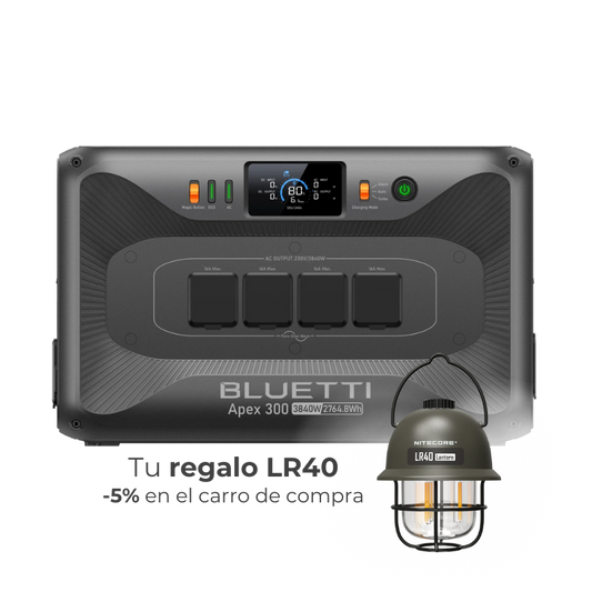 BLUETTI Apex 300 Estación de Energía Portátil para el Hogar 3840W 2764Wh | Voltaje Dual 120/240V, Cortes de Luz y Backup Solar