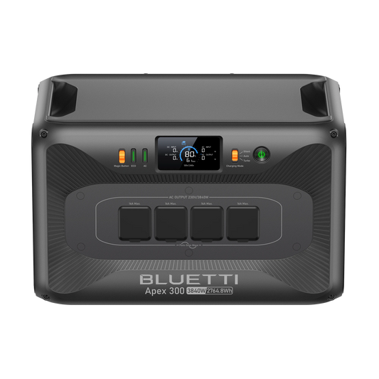 BLUETTI Apex 300 + Charger 1 + Hub D1 | Sistema Energético 3.840 W / 2.764,8 Wh con Carga Vehicular y Distribución DC