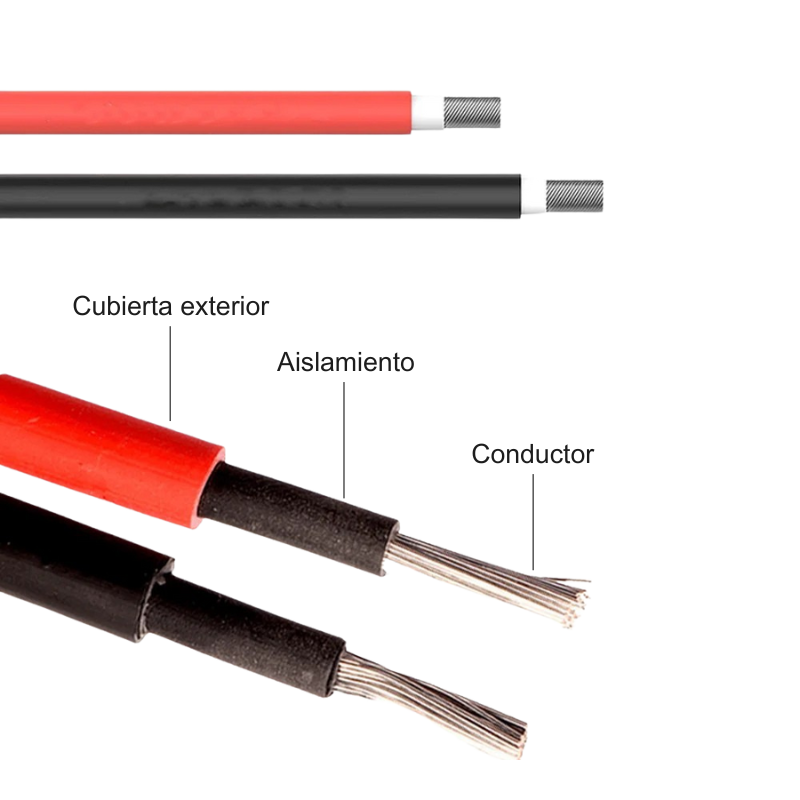 Par de Cables de Extensión para Panel Solar | Conectores Solares Impermeables MC4 | 2 a 10 Metros