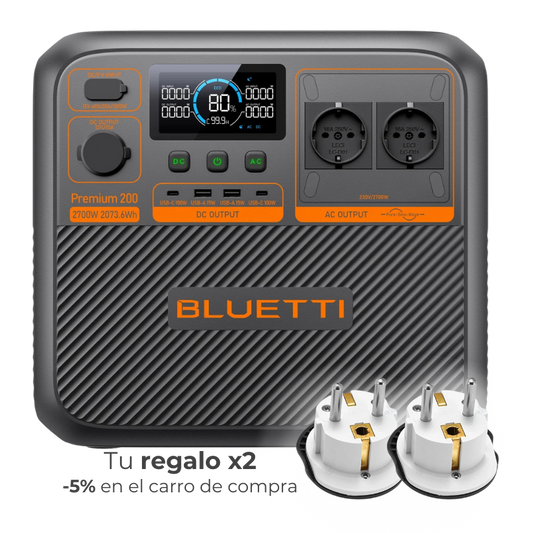 Bluetti Premium 200 V2 Estación de Energía Portátil de Alta Potencia 2700W 2073,6Wh | Para Cortes de Luz, Camping y Backup Solar