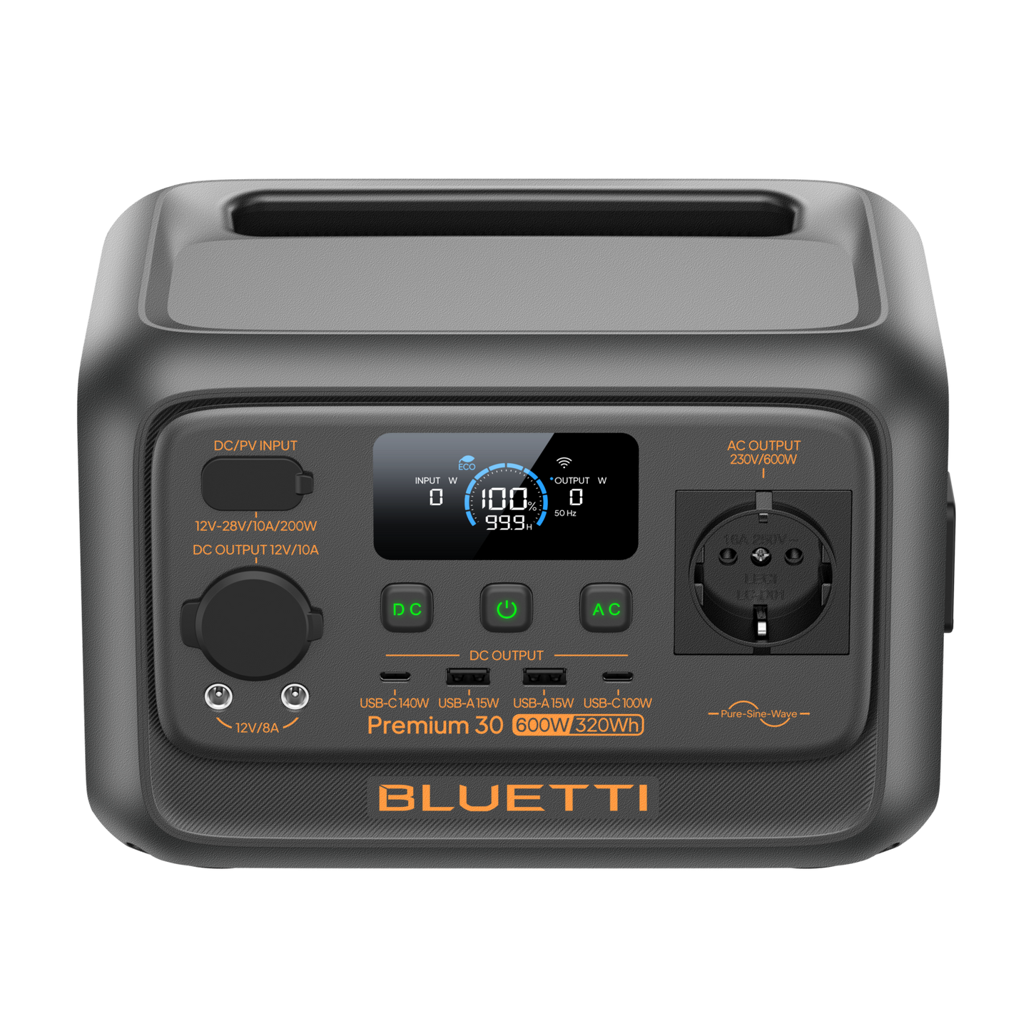 BLUETTI Premium 30 V2 Mini Estación de Energía 600W 320Wh | Potente, Compacta y Ultraligera