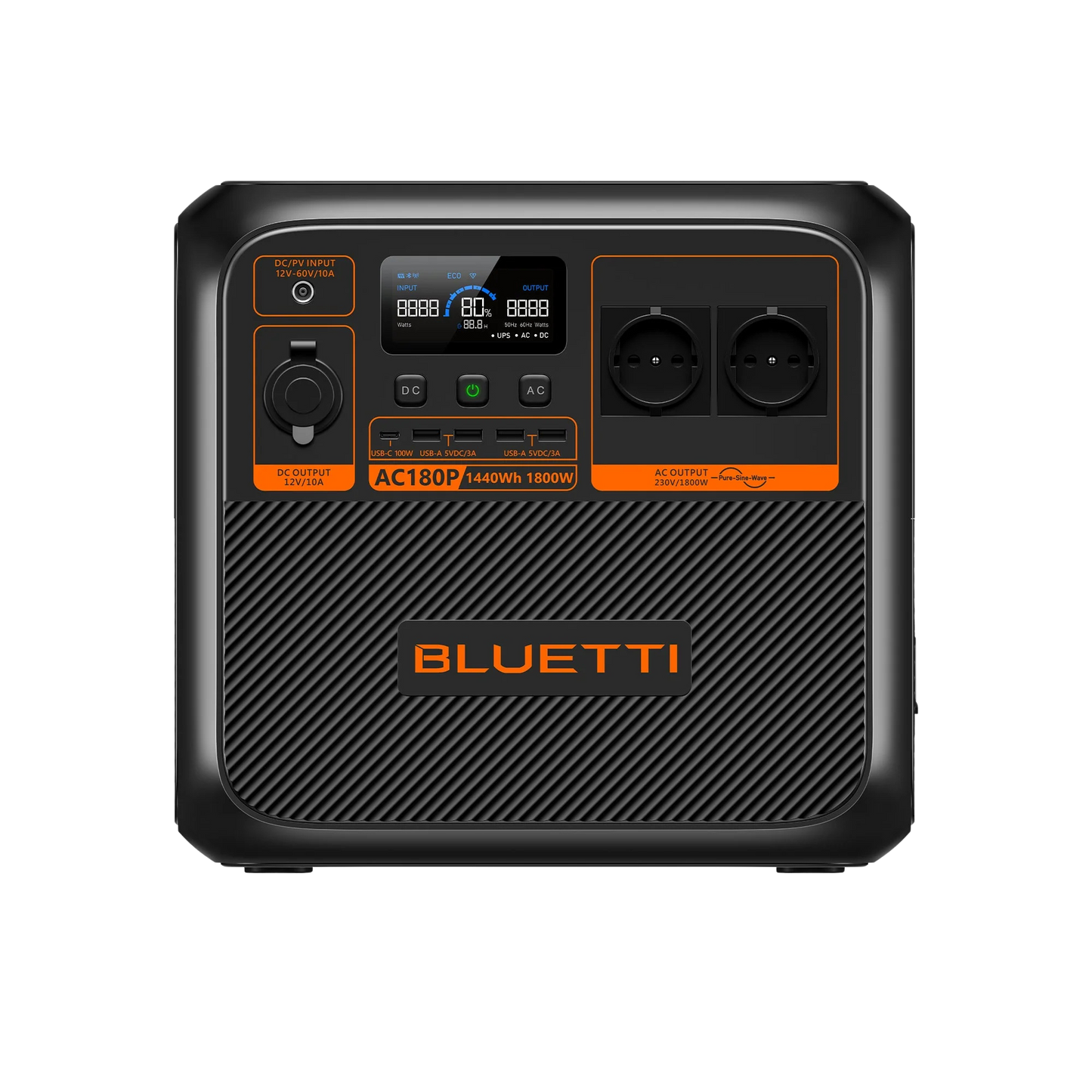 BLUETTI AC180P Estación de Energía Portátil 1800W 1440Wh | Respaldo Eléctrico para Casa y Outdoor