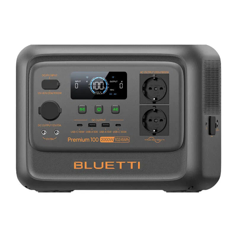 BLUETTI Premium 100 V2 Estación de Energía Portátil 2.000W 1.024Wh | Alta Potencia, Compacta y Liviana