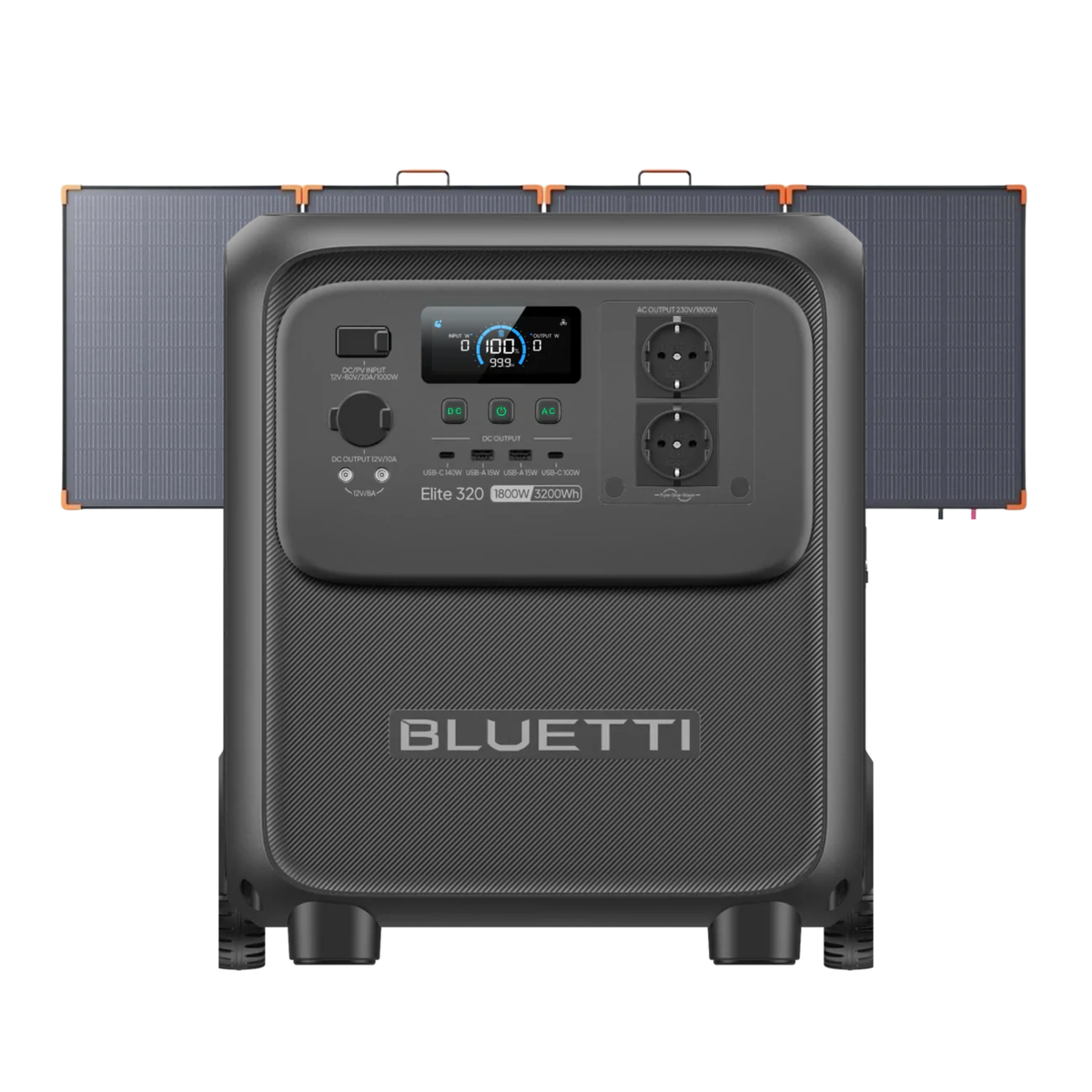 Pack Solar Nuevo BLUETTI Elite 320 + Panel Solar ZOUPW 350W | Estación de Energía 1800W 3200Wh con Ruedas y Asa Integrada