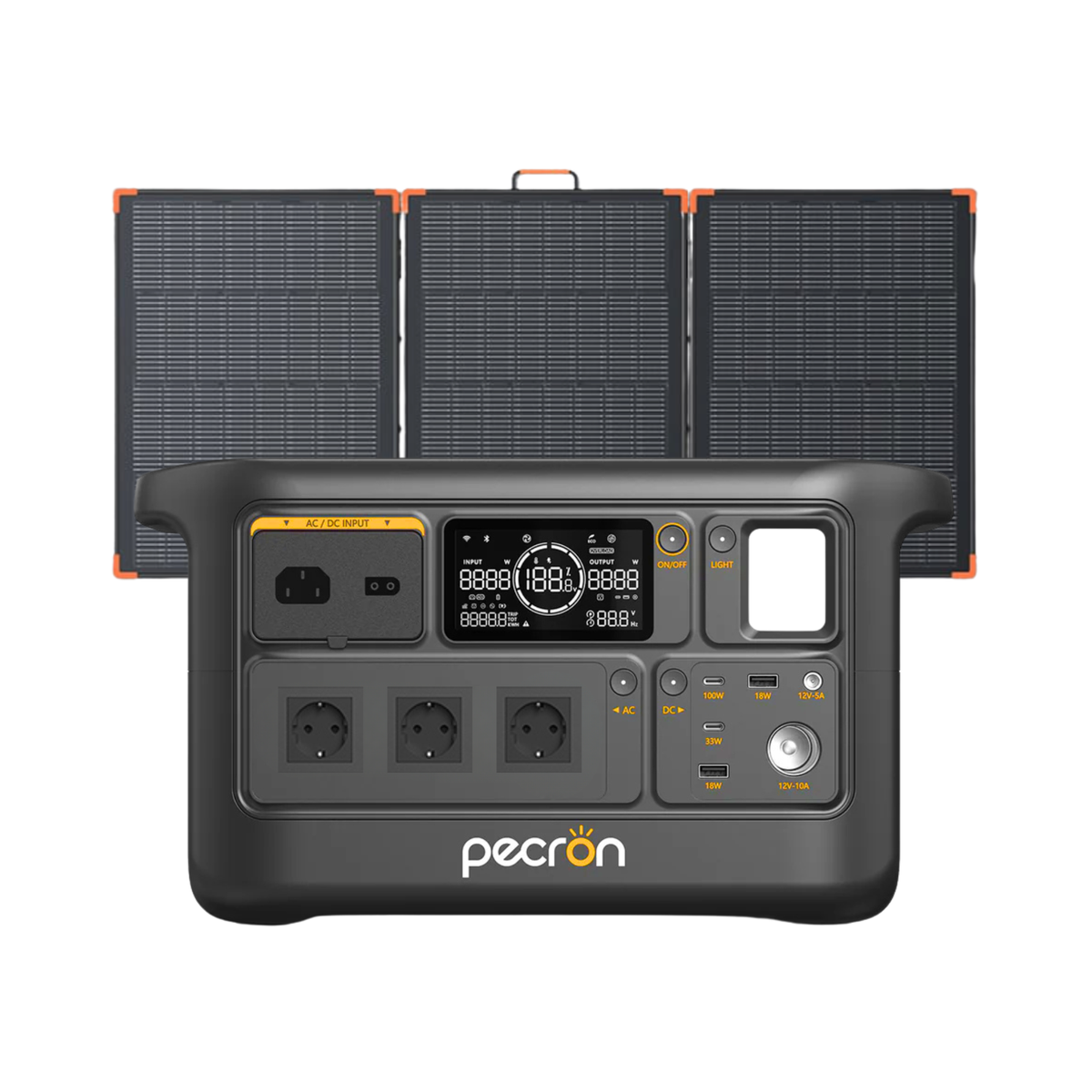 PECRON F1000LFP + Panel Solar Plegable ZOUPW 180W | Kit Solar Portátil 960Wh + 180W