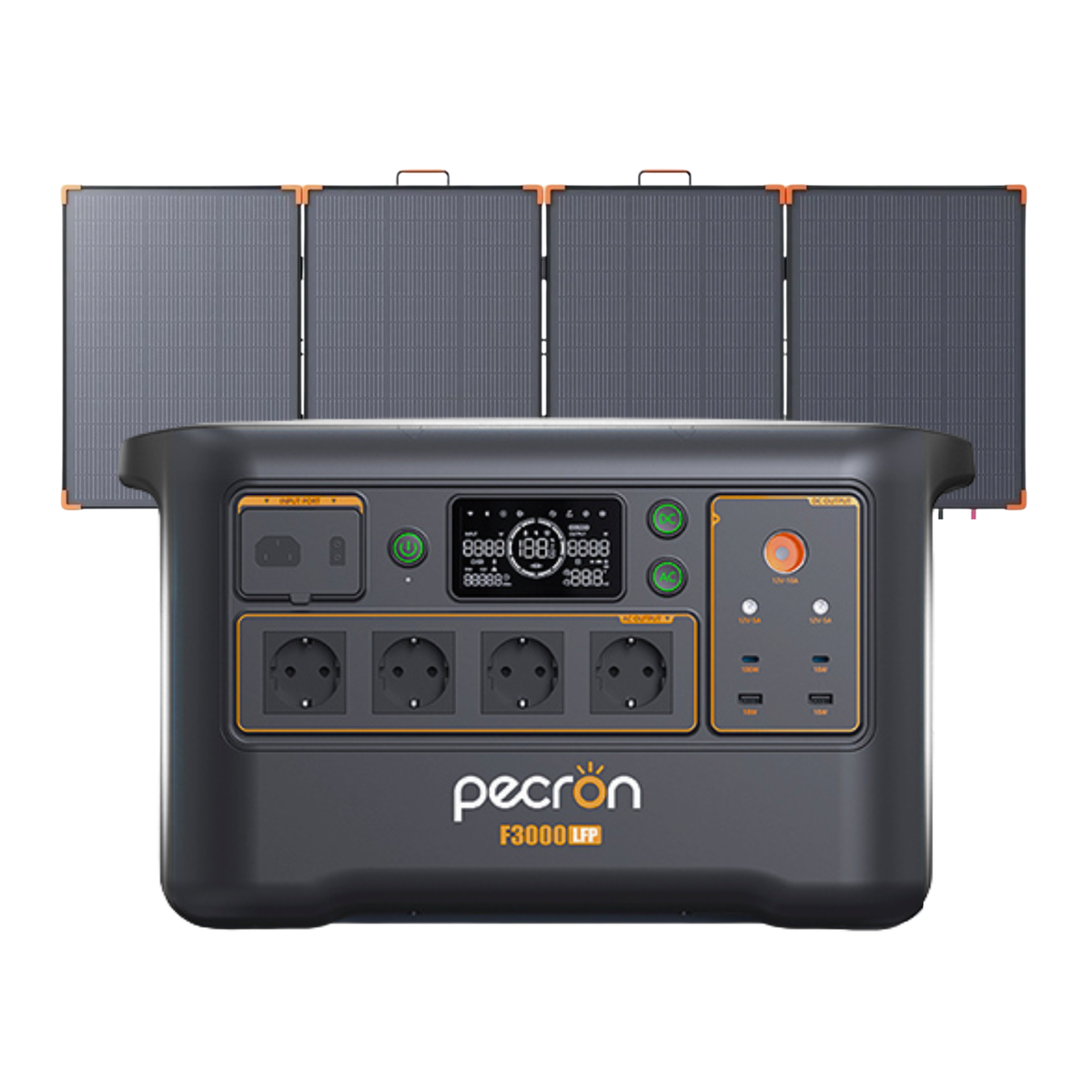 PECRON F3000LFP + Panel Solar Plegable ZOUPW 350W