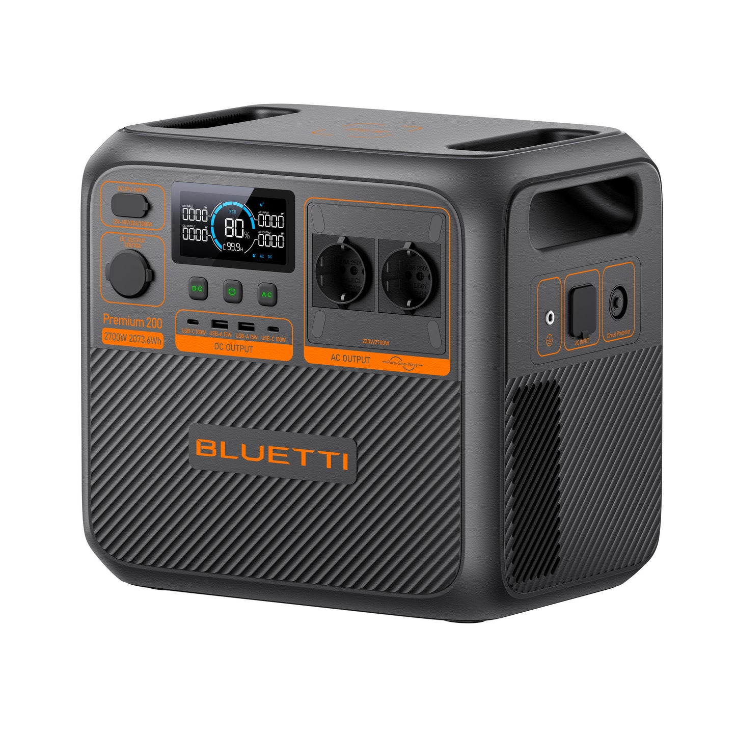 Bluetti Premium 200 V2 Estación de Energía Portátil de Alta Potencia 2700W 2073,6Wh | Para Cortes de Luz, Camping y Backup Solar