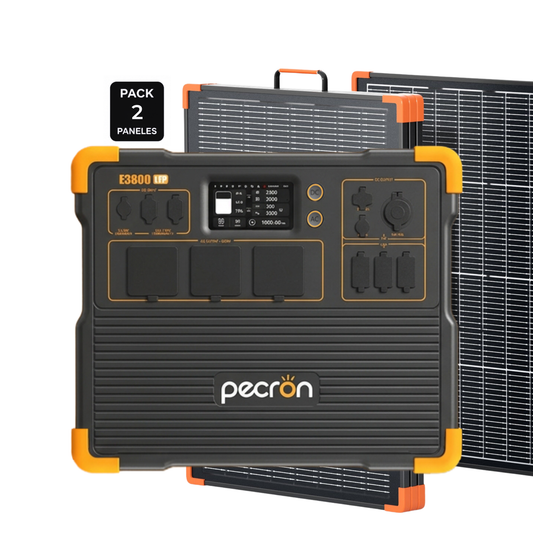 Pack Solar PECRON E3800LFP + 2 Paneles Solares Plegables ZOUPW 350W | Sistema de Respaldo Solar 4200W