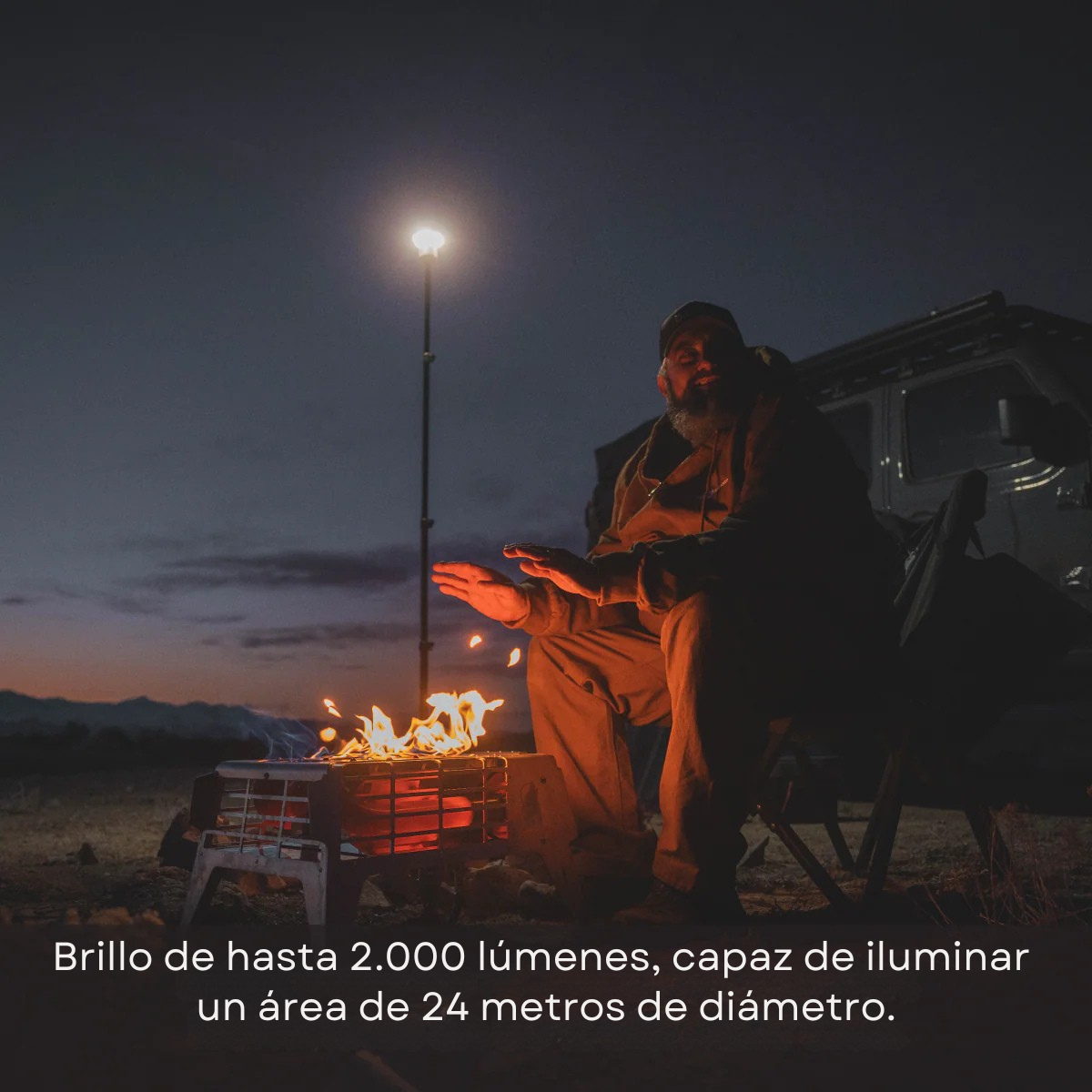 [PREVENTA] Devos LightRanger 2000 | Iluminación portátil telescópica LED 2000 Lúmenes con Bluetooth, Luz Blanca, Ámbar y Roja