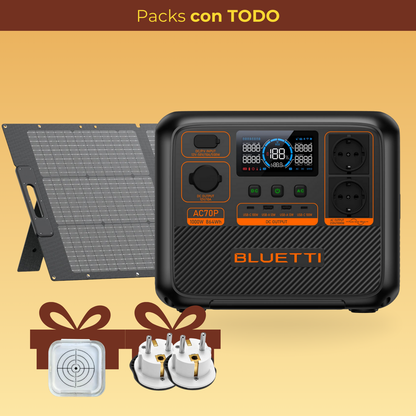 BLUETTI AC70P | Panel Solar 100W | Pack Energía Portátil