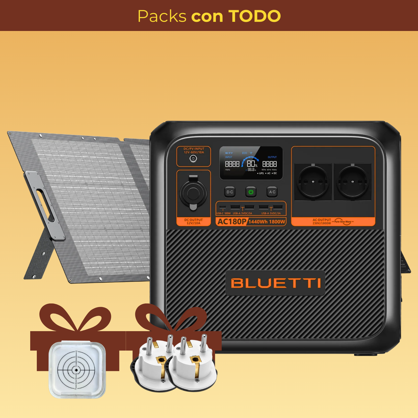 BLUETTI AC180P | Panel Solar 200W | Pack Energía Total