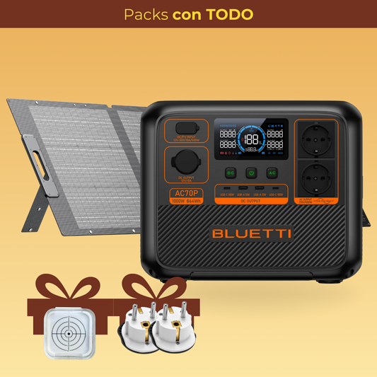 BLUETTI AC70P | Panel Solar 200W | Pack Energía Total