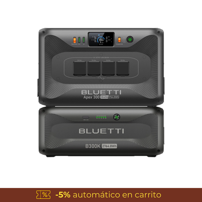 BLUETTI Apex 300 + B300K | Estación de Energía Expandible 3840W 5528Wh | Potencia Industrial y Escalabilidad Total