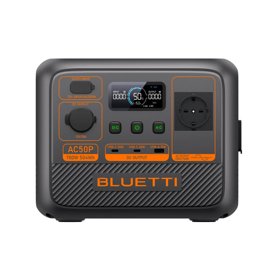 Kit Solar Portátil Bluetti AC50P + Panel Solar PV100 | Energía Ligera para Camping, Viajes y Aventura