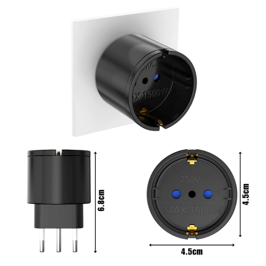 Adaptador de Enchufe Europeo a Enchufe de 3 pines (tipo L) 250V 10A Ideal para Uso en Chile | Alta Calidad y Compatibilidad