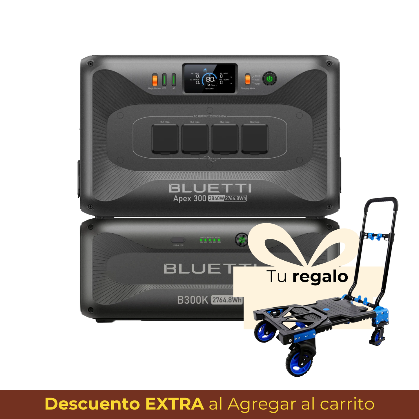 BLUETTI Apex 300 + B300K | Estación de Energía Expandible 3840 W 5529 Wh | Potencia Industrial y Escalabilidad Total