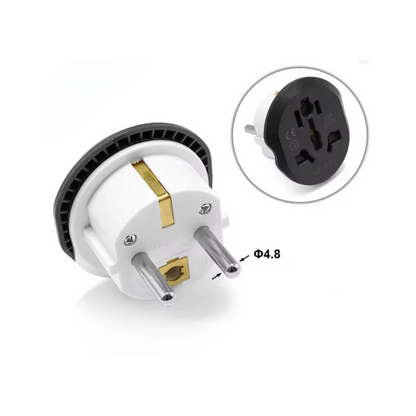 Adaptador Universal a Enchufe Europeo (EU Plug) 250V 16A – Alta Calidad | Para Viajes y Uso Diario