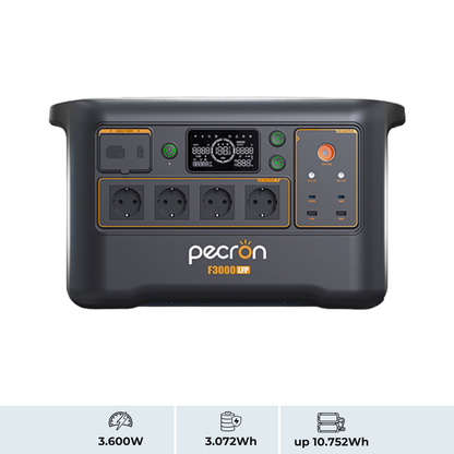 PECRON F3000LFP Estación de energía modular 3600W 3072Wh | Expandible hasta 10752 Wh