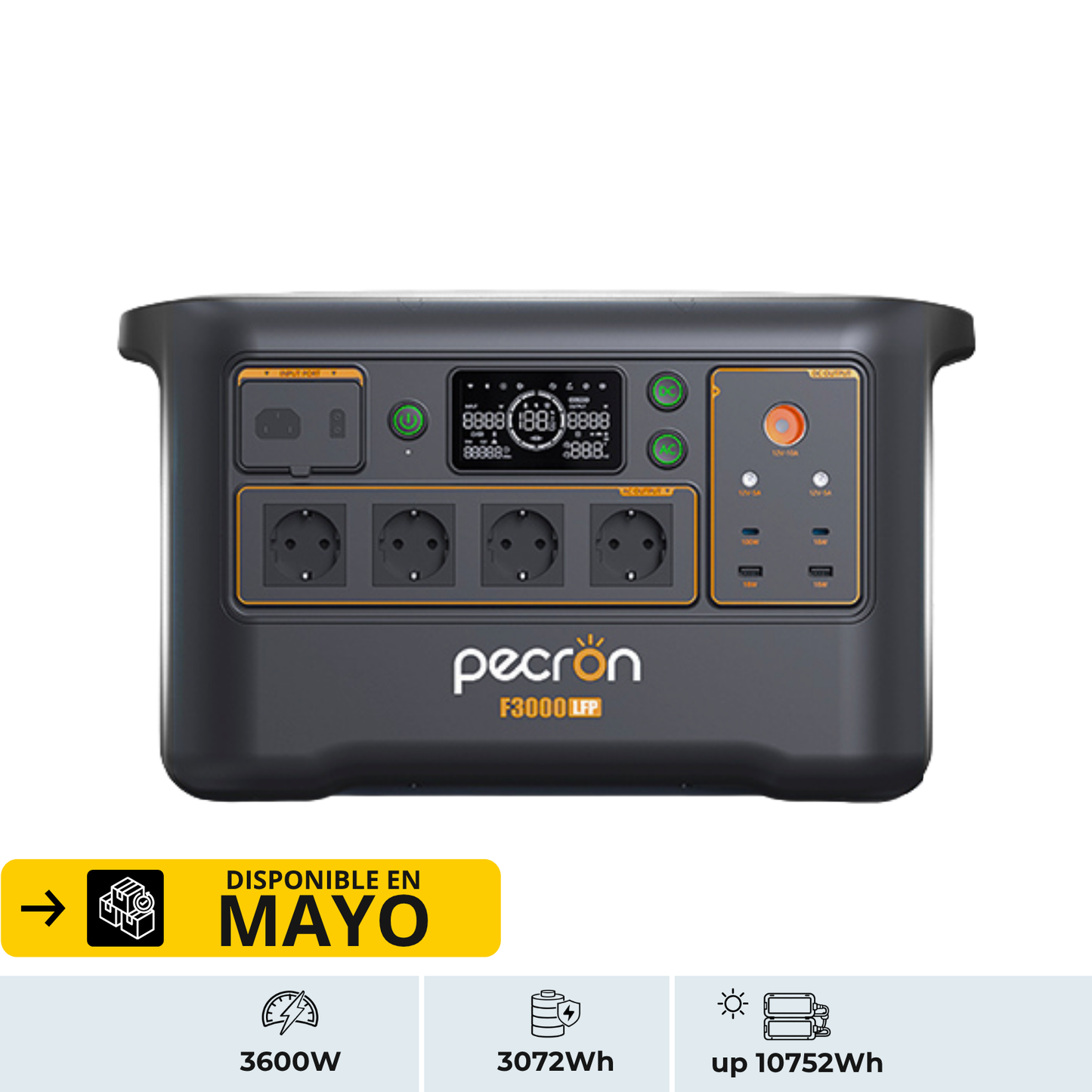 [Disponible en Mayo] PECRON F3000LFP Estación de energía modular 3600W 3072Wh | Expandible hasta 10752 Wh