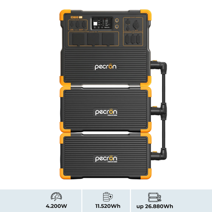 PECRON E3800LFP + EP3800-48V ×2 | Sistema de Energía Modular 4200W 11520Wh