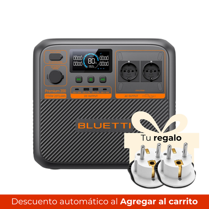 Bluetti Premium 200 V2 Estación de Energía Portátil de Alta Potencia 2700W 2073,6Wh | Para Cortes de Luz, Camping y Backup Solar