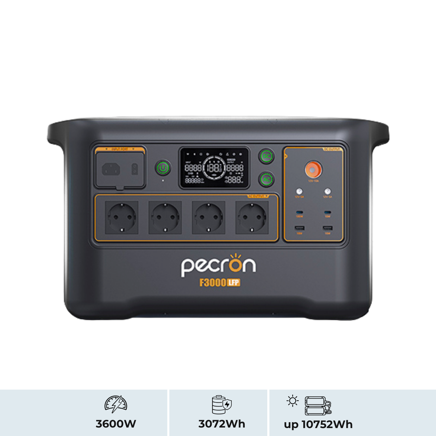 PECRON F3000LFP Estación de energía modular 3600W 3072Wh | Expandible hasta 10752 Wh