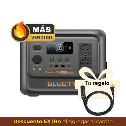 BLUETTI Premium 100 V2 Estación de Energía Portátil 2.000W 1.024Wh | Alta Potencia, Compacta y Liviana