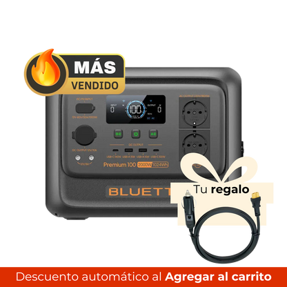 BLUETTI Premium 100 V2 Estación de Energía Portátil 2.000W 1.024Wh | Alta Potencia, Compacta y Liviana