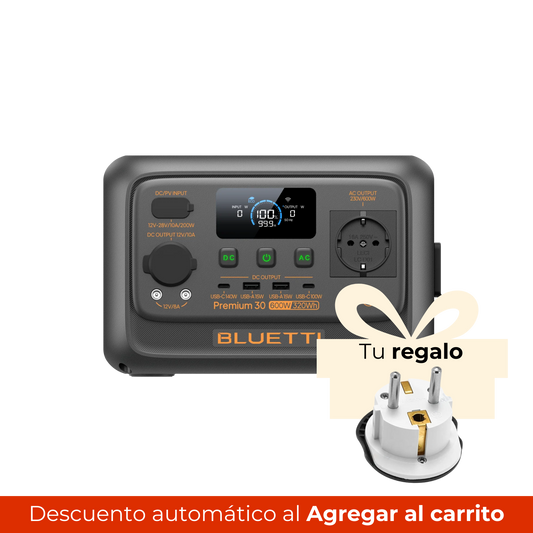 BLUETTI Premium 30 V2 Mini Estación de Energía 600W 320Wh | Potente, Compacta y Ultraligera