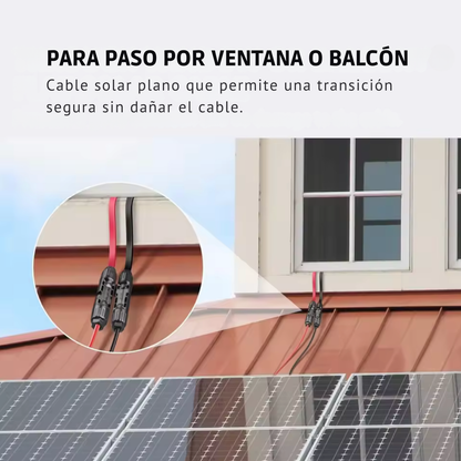 Cable Solar Plano 12AWG para paso por Ventana o Puerta 65 cm