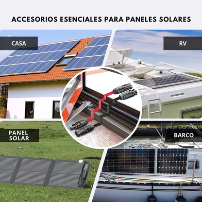 Cable Solar Plano 12AWG para paso por Ventana o Puerta 65 cm