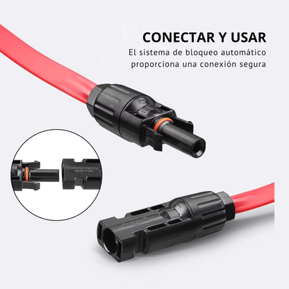 Cable Solar Plano 12AWG para paso por Ventana o Puerta 65 cm