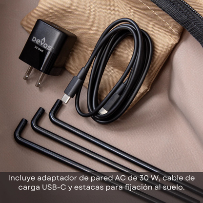[PREVENTA] Devos LightRanger 2000 | Iluminación portátil telescópica LED 2000 Lúmenes con Bluetooth, Luz Blanca, Ámbar y Roja