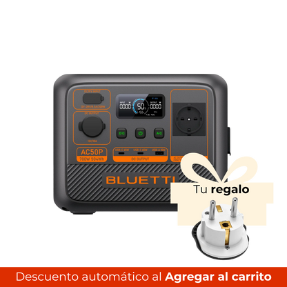 BLUETTI AC50P Estación de Energía Portátil 700W 504Wh | Compacta y Ligera | Perfecta para Viajes