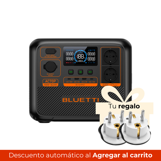 BLUETTI AC70P Estación de Energía Portátil 1000W 864Wh | Recarga Solar | Uso Outdoor y Camping