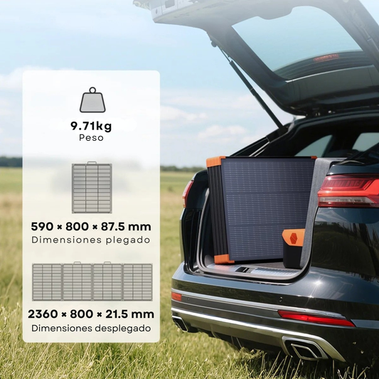 ZOUPW 300W | Panel Solar Portátil Plegable N-Type 16BB ETFE