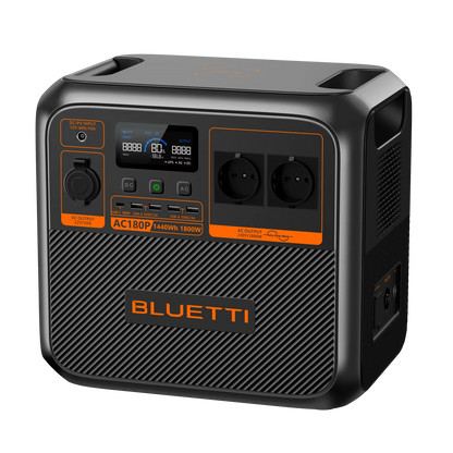 BLUETTI AC180P Estación de Energía Portátil 1800W 1440Wh | Respaldo Eléctrico para Casa y Outdoor