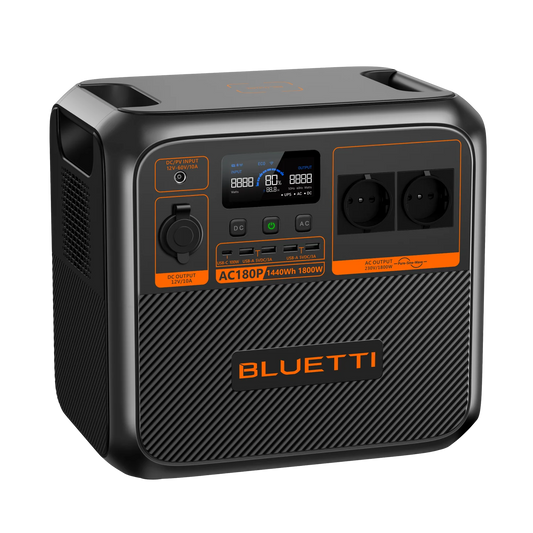 BLUETTI AC180P Estación de Energía Portátil 1800W 1440Wh | Respaldo Eléctrico para Casa y Outdoor