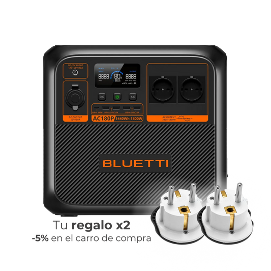 BLUETTI AC180P Estación de Energía Portátil 1800W 1440Wh | Respaldo Eléctrico para Casa y Outdoor