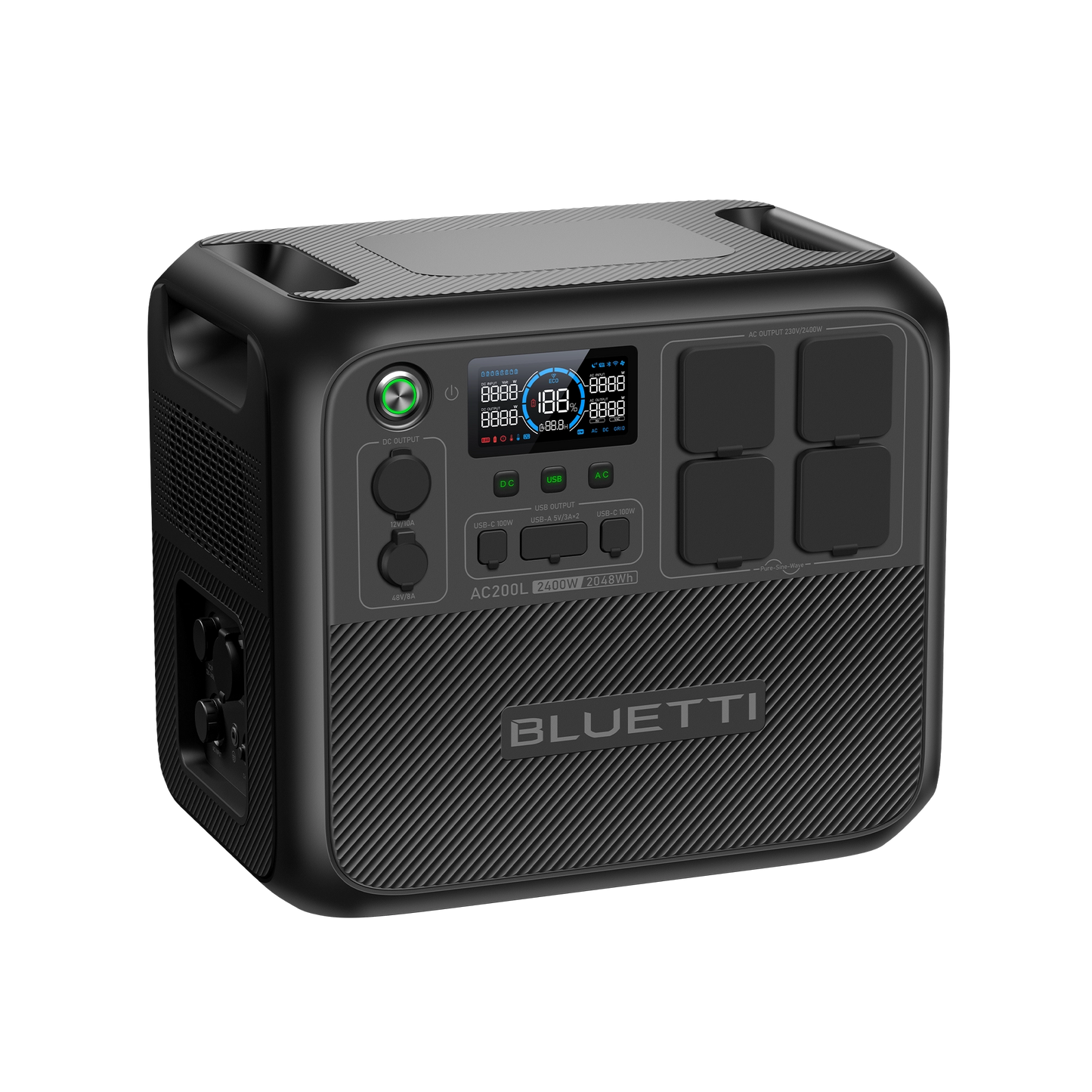 BLUETTI AC200L Estación de Energía Portátil 2400W 2048Wh | Energía de Respaldo para el Hogar