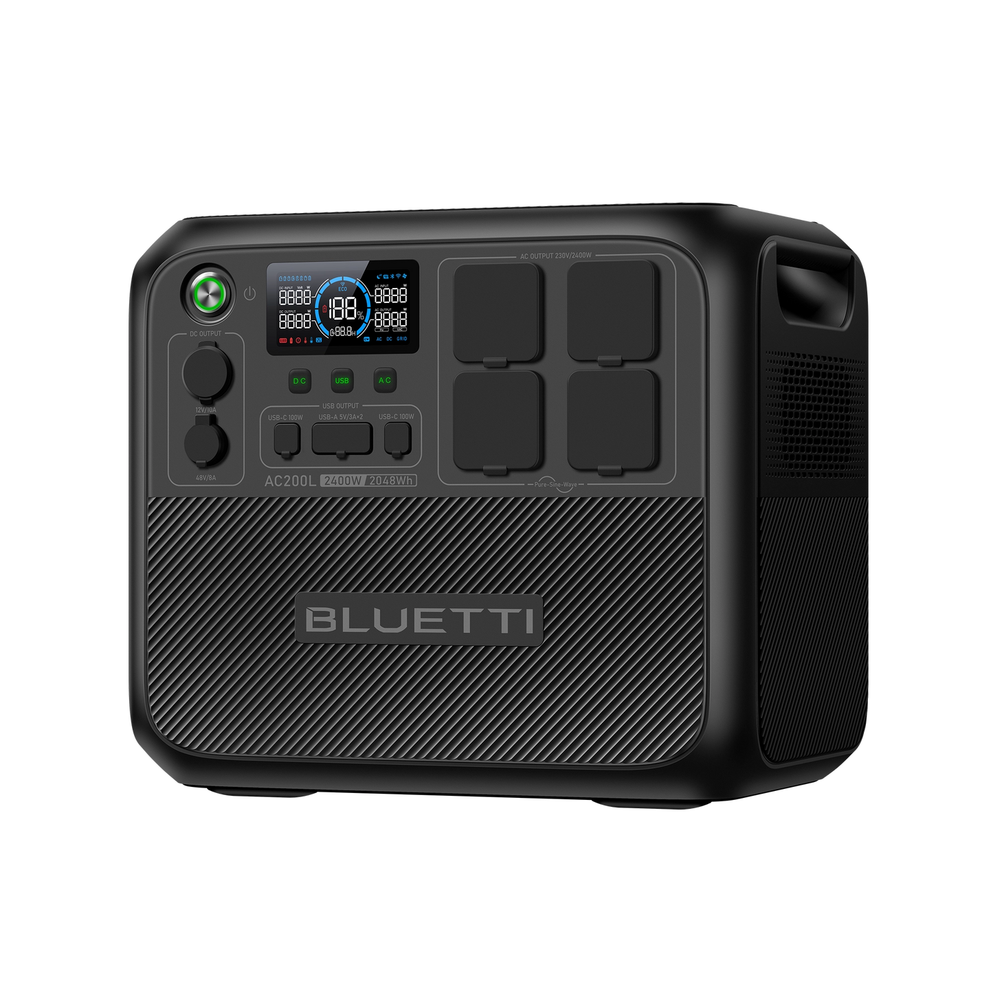 BLUETTI AC200L Estación de Energía Portátil 2400W 2048Wh | Energía de Respaldo para el Hogar
