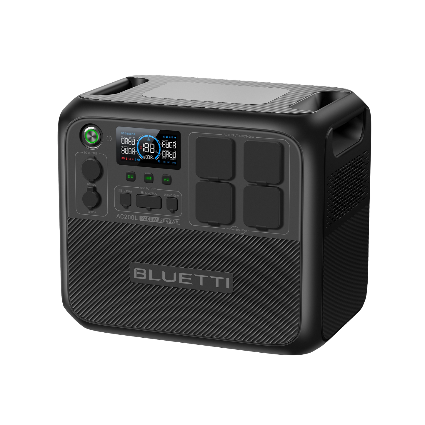 BLUETTI AC200L Estación de Energía Portátil 2400W 2048Wh | Energía de Respaldo para el Hogar