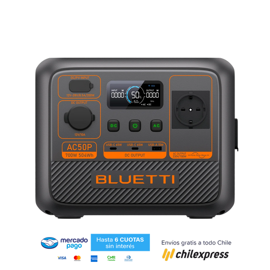 BLUETTI AC50P Estación de energía portátil | 700W 504Wh