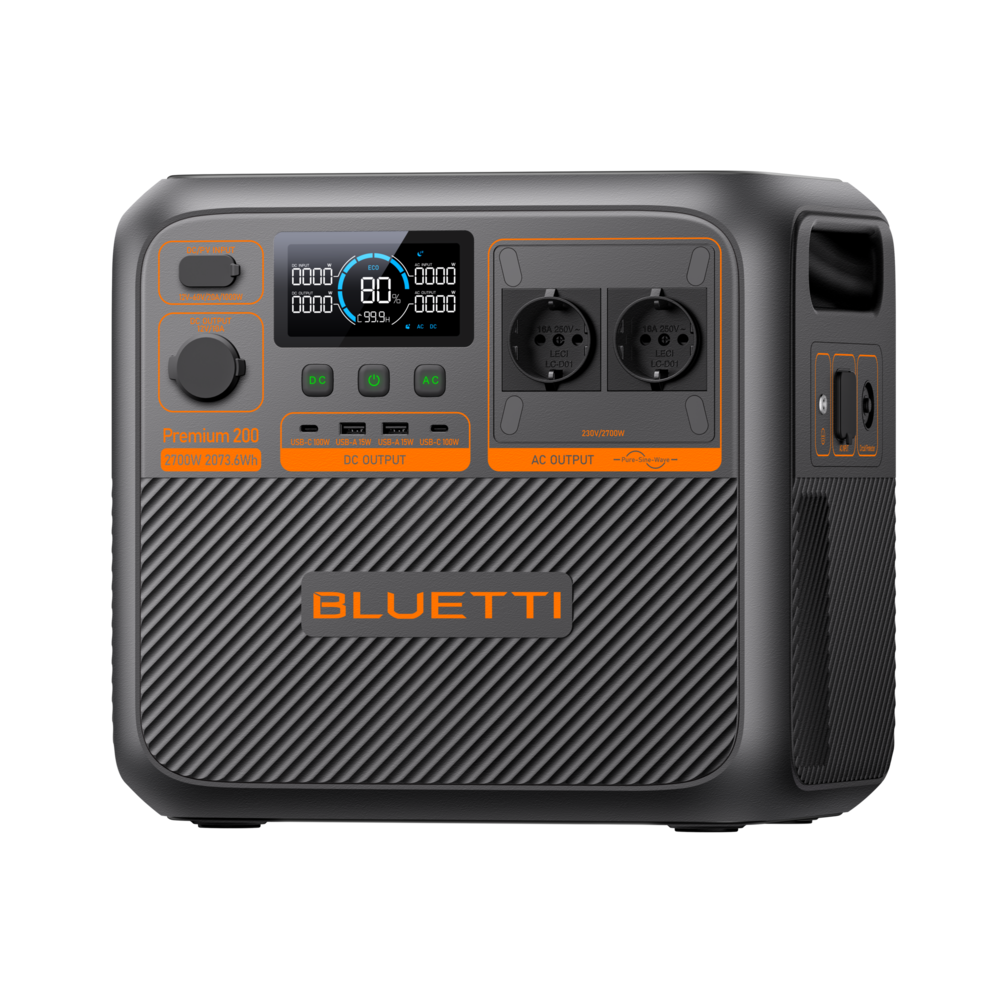 Bluetti Premium 200 V2 Estación de Energía Portátil de Alta Potencia 2700W 2073,6Wh | Para Cortes de Luz, Camping y Backup Solar