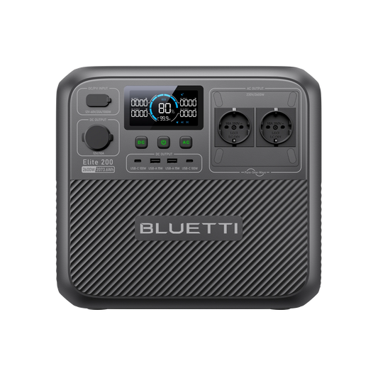 BLUETTI Elite 200 V2 Estación de Energía Portátil de Alta Potencia 2600W 2073Wh | Para Cortes de Luz, Camping y Backup Solar