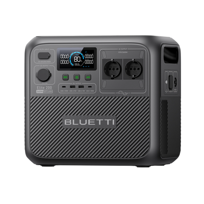 BLUETTI Elite 200 V2 Estación de Energía Portátil de Alta Potencia 2600W 2073Wh | Para Cortes de Luz, Camping y Backup Solar